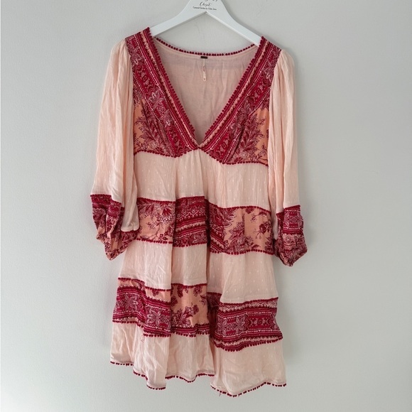 FREE PEOPLE My Love Mini Dress in Tea Combo XS - Picture 4 of 10